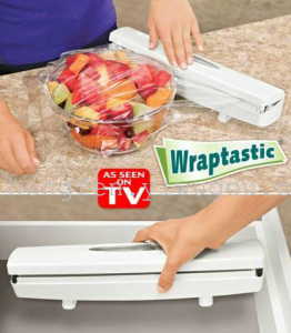 Wraptastic plastic wrap cutter for cutting boxes